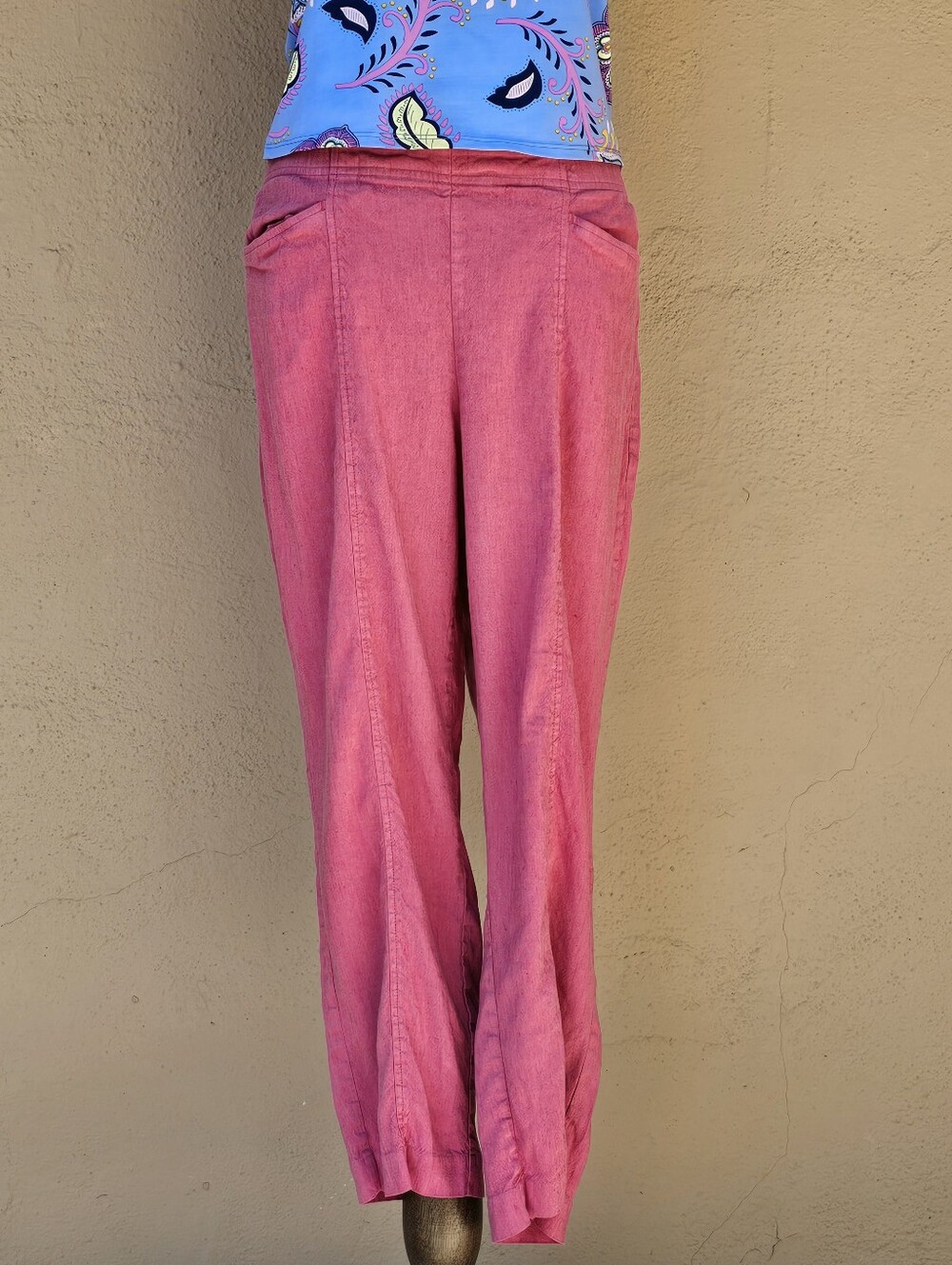 J. Jill Linen Stretch Pants In Coral Sz L